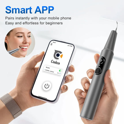 Visible Ultrasonic Dental Scaler Tartar Remover 5 Modes Household Teeth Cleaning Tools with LED Light Dental Cleaner Oral Care