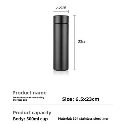 500ML Temperature Display Thermos Cup Stainless Steel Divided Thermos Bottle Outdoor Vacuum Insulated Cup Father's Day Gift
