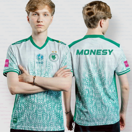 EWC 2025 Team Falcons Jersey Esports Club CS2 Training Uniform Men's Breathable V-Neck T-shirt NIKO M0NESY Player Custom Tees