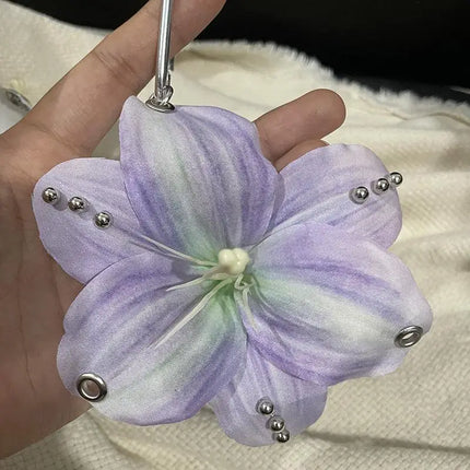 Exquisite Phalaenopsis Orchid Lily Keychain Creative Simulation Flower Bag Pendant Fashion Backpack Decoration Accessories Gifts