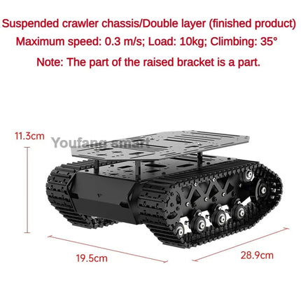 10KG Load Strong Shock Absorption Tank Chassis with Motor Suspension All Metal Tank Robot Kit For Arduino STM32 ROS Robot Car
