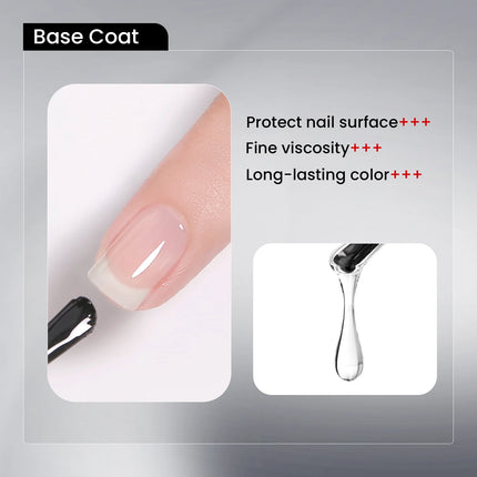 JTING 1/3/5pc 7ml Clear Base Top Coat Gel Polish Uv Semi Permanent Nail Polish  Long Lasting Glass Top Coat  Base Coat