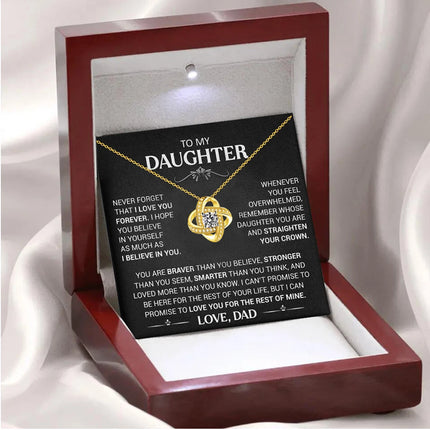 To My Daughter Necklace From Dad, Daughter Gifts From Dad ,Birthday Gifts for Daughter from Dad With Inspirational Message Card