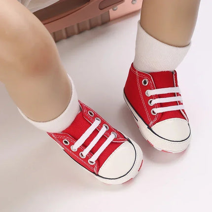 Baby Canvas Classic Sports Shoes Newborn Boys and Girls Printed Star First Walkers Shoes Infant Anti slip Baby Shoes