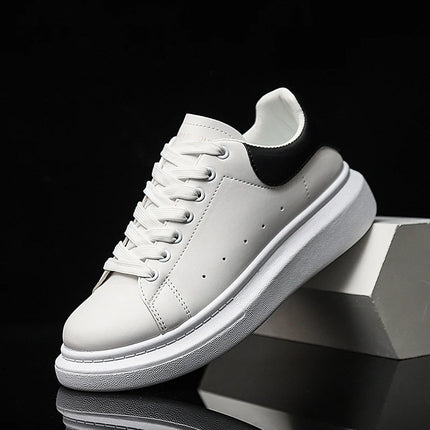 Classic Little White Shoes for Men's Casual Sports Shoes Leather Women Thick bottom Board Shoes Student Sneaker Skate Shoes