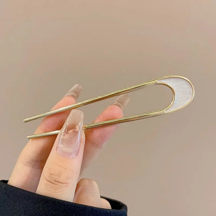 Hair Stick Alloy Bun Maker for Thick Hair Women 4-Prong U-Shape Quick Updo Tool Non-Slip Vintage Hairpin Boho Bridal Accessories