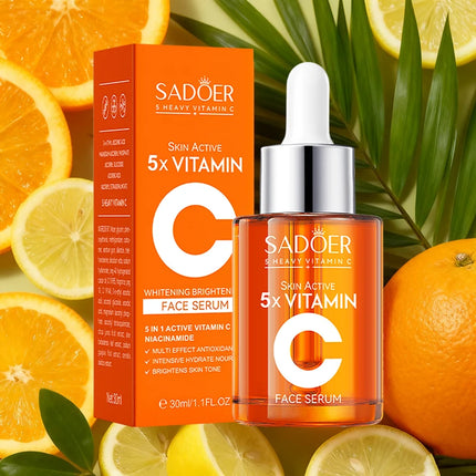 SADOER Vitamin C Whitening Face Serum for Facial Moisturizing Anti Wrinkles Anti-aging Facial Essence Skin Care Products