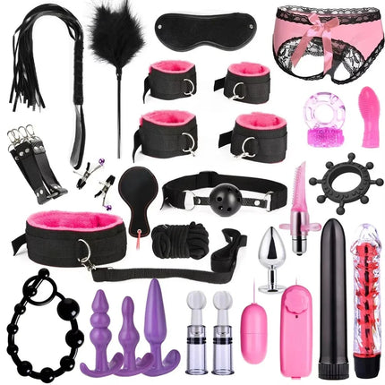 Leather BDSM Kit Handcuffs Sex Toys Games For Couples Body Harness Cuffs Bondage Straps Erotic Adult Sex Toys for Party Sexy