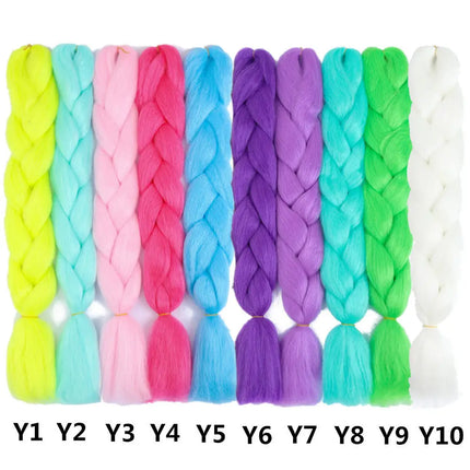24inch Synthetic Christmas Braiding Hair Colored Braids Extensions Glowing Braiding Hair Shining Fluorescent Light in Darkness