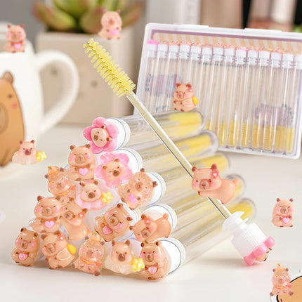 14-Pack Capybara Mascara Brushes in a Gift Box. Each brush head is individually wrapped, makeup brushes， travel eyelash brush