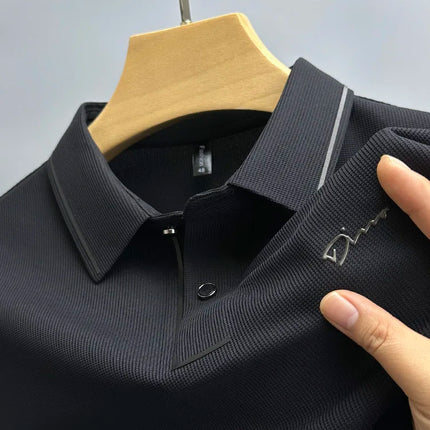 High-end luxury brand fashion hot diamond short sleeve Advanced printed POLO shirt summer new Korean version men's lapel T-shirt
