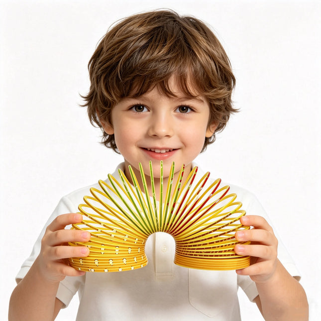 Cute Hamburger Pattern Mini Rainbow Slinky Toy Flexible Plastic Magic Spring Coil Fidget Toy for Kids 1/3/6Pcs Christmas Gift