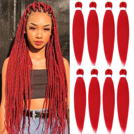 X-TRESS Synthetic Pre Stretched Braiding Hair Easy To Make Senegalese Box Braid Darker Wine Natural Soft EZ Braids Hair Bundles
