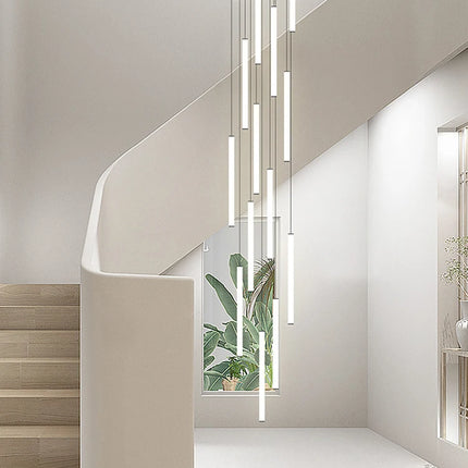 Minimalist Chandelier LED Stair Strip Lamp Duplex Building Interior Lighting Lamps Modern Dining Table Living Room Pendant light