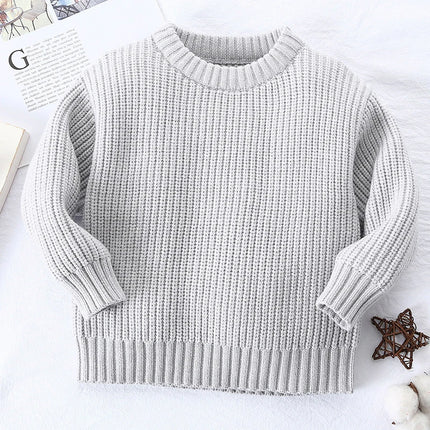 Baby Sweaters Autumn Winter Kids Boys Girls Long Sleeve Pure Color Knit Sweater Baby Kids Boys Girls Pullover Sweaters Clothes