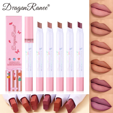 Two-Color Lipstick Pen, Matte Matte Finish, Long-Lasting Makeup Effect, Two-Color, Delicate, Waterproof, Non-Fading Lip Gloss, Natural and Easy to Apply Lipstick