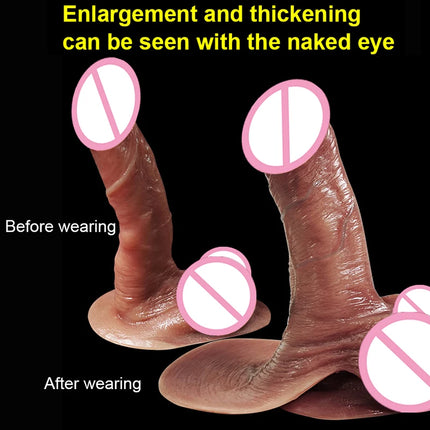 24 Styles Male Penis Cover Realistic Dildo Cock Pump Phallus Extender Enlargement Dick Growing Ejaculate Orgasm Sex Toys For Men