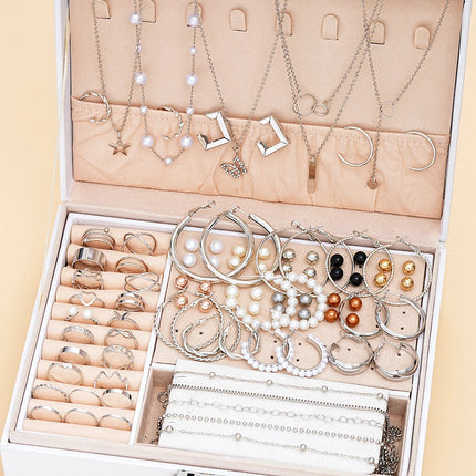 91 Pcs Elegant Vintage Jewelry Set Vintage Multi Layered Necklaces, Dangling Earrings, Rings, Bracelet for Women Gifts 2024 New