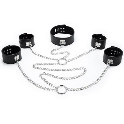 Sex Games for Adults Tools Leather Neck Collar Handcuffs Ankle Cuffs Erotic BDSM Bondage Restraints Sex Toys For Couples