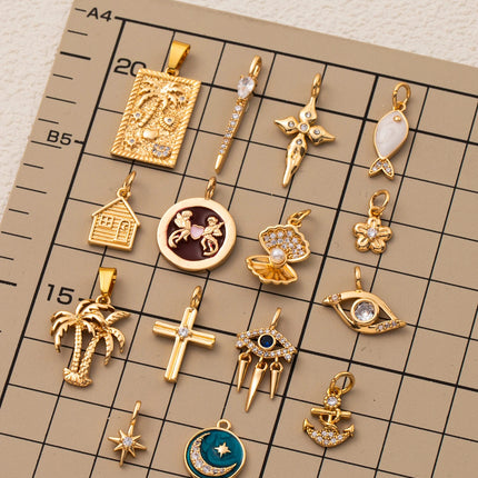 New Multi Pendant Elegant Luxury Style, DIY Bracelet Necklace Preferred Accessory Gold Plated Color Preserved