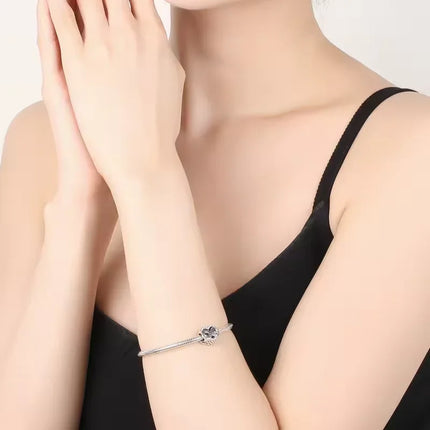 925 Sterling Silver January-December Birthday Stone Love Zircon Pendant Bead Fit Charms Necklace Bracelet Women Jewelry DIY Gift