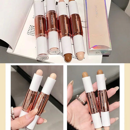 2 in 1 Dual Head Highlighting&Bronzer Stick Face Brightening Shaping Concealer Pencil Corrector Nose Shadow Contouring Cosmetics
