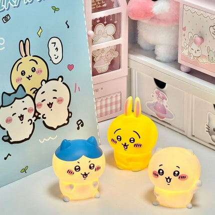 Chiikawa Anime LED Night Light  Hachiware  Usagi Rabbit Lamp Bedroom Desktop Decor Birthday Gift for Children Best Gift Toy
