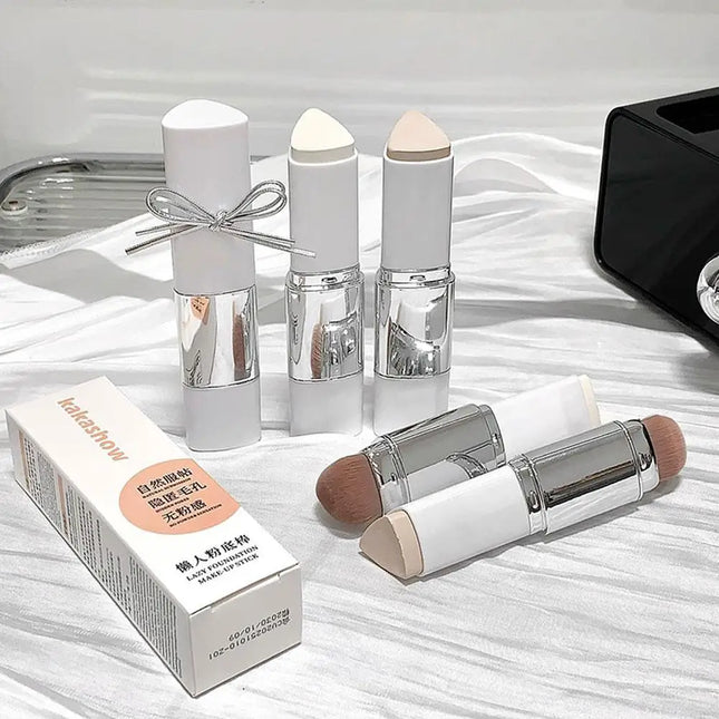 Kakashow 2-In-1 Double-Headed Foundation Stick Lightweight Brightening Concealer Long-Lasting Natural Foundation Matte Makeup