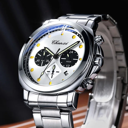 CHENXI Men's Watch Multifunctional Fashion Quartz with Calendar Luminous Display Men Watches Chronograph Business Wristwatch