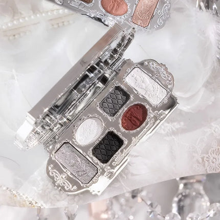 Flower Knows black Swan Ballet Eyeshadow Palette Matte Fine Shimmer Pearl Face Palette 6 Colour Glitter Eye Shadow