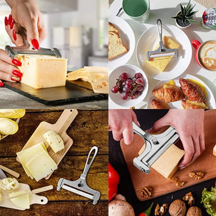 Aluminum Alloy Cheese Slicer with Wire Adjustable Thickness Cheese Butter Cutter  for Soft and Semi-Hard Cheeses Kitchen Gadgets