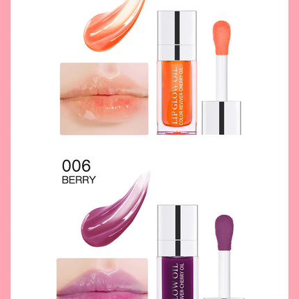 Crystal Jelly Moisturizing Lip Oil Plumping Lip Gloss Makeup Sexy Plump Lip Glow Oil Tinted Lip Plumper