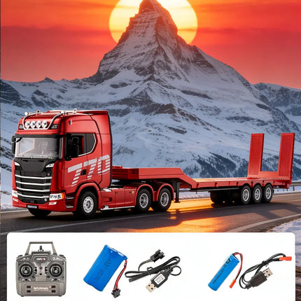 huina1501+1502 Scania 770S Alloy Tractor 19CH RC Truck 1/18 heavy-duty truck 2.4G remote control Engineering Trailer Truck Toys