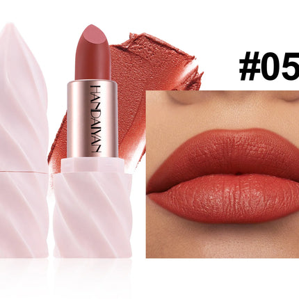 Matte Velvet Lipstick Ice Cream Long Lasting Waterproof Nourishing Moisturizing Highly Pigmented Satin Lip Gloss Non Stick Cup