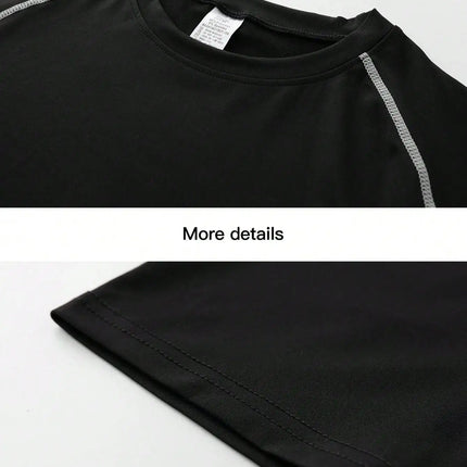 2 Pcs Men Compression Sport T Shirt Short Sleeve Training Fitness Top Tee Man Quick Dry Running Sport T Shirts