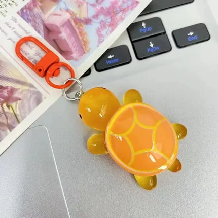 1/8Pcs Colorful Luminous Turtle Keychain Cartoon Glow in-the-dark Color Keyrings Resin Sweet Sea Animal Bag Pendant Hangings