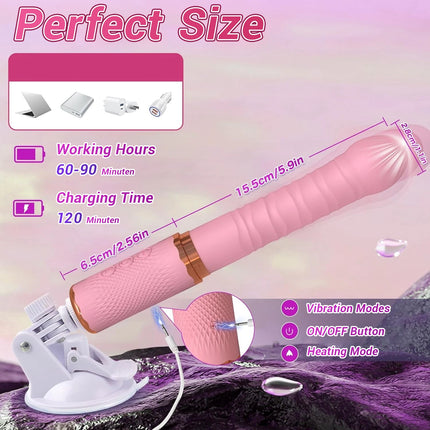 Dual Motor Realistic Thrusting Dildo Vibrator With Heating 10 Mode Sex Toys Vibrator Clitoral Stimulator For Anal Stimulation