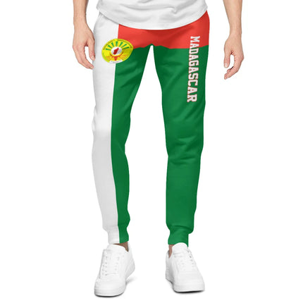 Mens Sweatpants Madagascar Flag Madagascans Pants with Pockets Joggers Soccer Football Sports Sweat With Drawstring