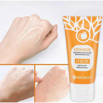 Orange Enzyme Exfoliating Gel Gentle Clean Pore Exfoliator Mild Remove Dead Skin Smooth Texture Hydrate Brighten Vitamin C Cream