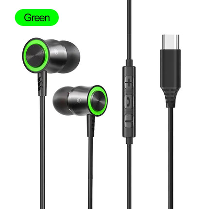 USB C Headphones Dolby Sound With Noise Reduction Type C 3.5mm Music Wired Earbuds For Samsung Galaxy S24 S23 Ultra iPhone 16 15