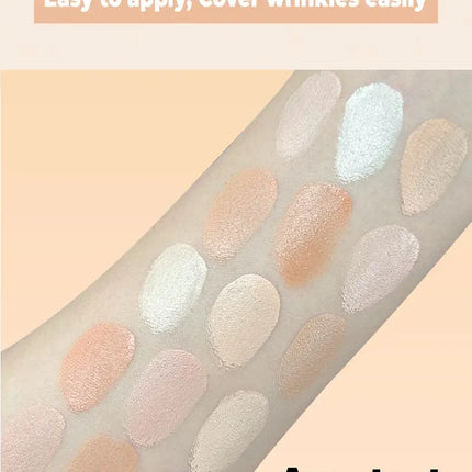 15 Colors Face Concealer Camouflage Cream,Waterproof for Covering Facial Blemishes,Dark Circles,Freckles,Scars,with Brightening