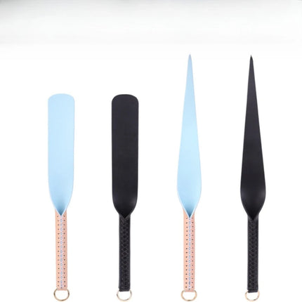 Genuine Leather Spanking Paddle, Willow Leaf Shape Long Crop for Adults 18+