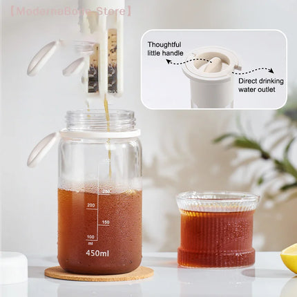 【M】Cold Brew Coffee Pot High-capacity Espresso Filter Bottle Cold Brewing Pot Portable Iced Brew Coffee Maker Juice Coffe Kettle