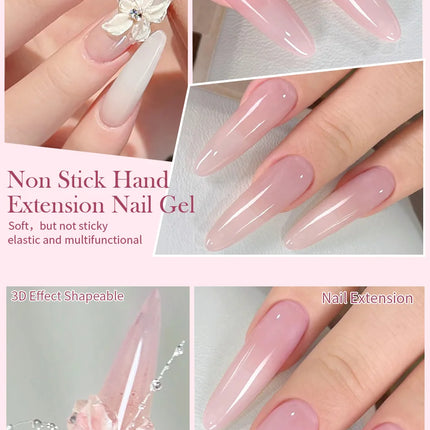 BORN PRETTY 15ml Clear Non Stick Hand Extension Gel 3D Shaping Sculpting Carving Nail Art Solid Hard Gel for Fake Nail
