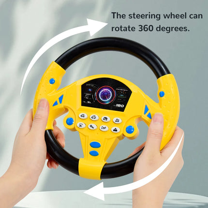 Kids Simulated Steering Wheel Toy with Music Light,Early Educational Electric Sounding Toy Small Steering Wheel Toy Gift for Kid