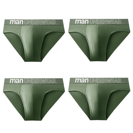 4pcs Men's Sexy Briefs Student Fashion Underwear Men's Panties Breathable Elastic Large Size Male Underpants Letter waist print