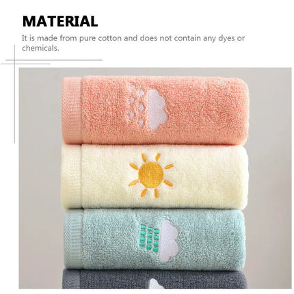 3Pcs Embroidered Pure Cotton Towels Soft Hypoallergenic Face Washing Towel for Bath Makeup Removal Saliva