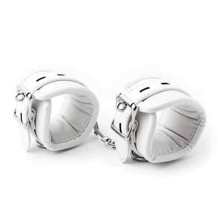 Bdsm Bondage Sex Toys of Leather Adjustable Handcuffs Ankle Cuffs with Metal Link for Men Women Restraints Exotic Accessories