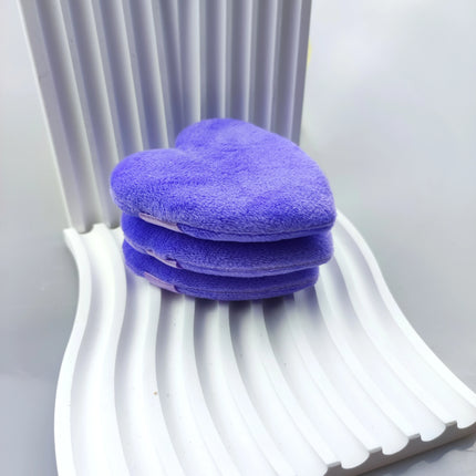 6pcs Reusable Love Heart Shape Velvet Powder Puff Face Makeup Sponge Cosmetics Soft Cotton Face Washable Sponge Puff