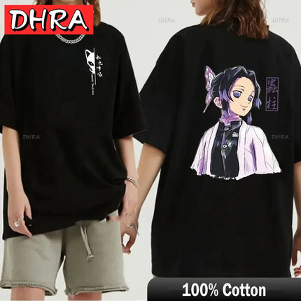 Japanese Anime Demon Slayer Graphic Zenitsu Shinobu T-Shirt Fashion Tanjiro Inosuke Zenitsu Womens T Shirt Men Tees Nezuko Tops